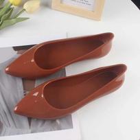 Maogu Rubber Working Shoes Jelly Galoshes Transparent Nude White Flats Cheap Summer Slip-on Casual Flat 2024 New Women Rainboots 36-37 raudona