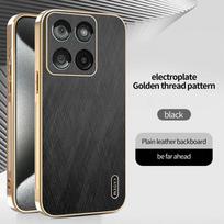 Juostuotos tekstūros odinis galinis dangtelis su metaliniu padengimu, skirtas Motorola Edge 60 50 Pro Fusion Neo Ultra, su apsauga nuo slydimo ir apsauga kamerai Edge 50 juoda