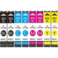 Kamo 502XL Ink Cartridges for Epson XP-5100/5105/5150/5155 and WF-2860/2865/2880/2885 - Pack of 8