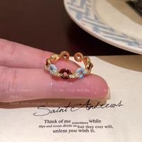 Retro Drip Glaze Ring Ring Women'S French Light Luxury High-End Index Finger Ring Niche Design Opening Adjustable Ring