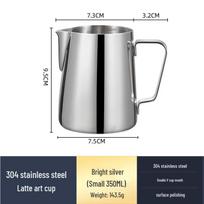 304 Stainless Steel Milk Frothing Pitcher with Inner & Outer Markings, Ideal for Coffee Latte Art.