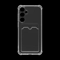 For Samsung Galaxy S10 S20 S21 S22 S23 S24 FE Plus UItra Luxury Soft Card Bag Phone Case Transparent Bumper Cover For Galaxy Note20 skaidri