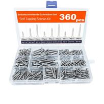 360 PCS M 3.5 Self-Drilling Wood Screws Wood Screw Coarse Thread Deck Screws Self Tapping Rust Resistant Flooring Nails sidabras