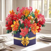 3D Pop-up Mother's Day Greeting Card with Flowers and Envelope