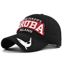 Aruba letter embroidered baseball cap shark embroidery peaked cap men's sun hat adjustable Adjustable