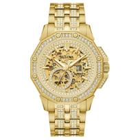 BULOVA Octava serijos laikrodis automatinis mechaninis judėjimas nerūdijančio plieno apyrankė 41,7 mm auksinis ciferblatas vyriškas laikrodis 30 metrų atsparumas vandeniui 98A292 auksas