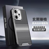 For OPPO Reno 13 and 13 Pro electroplated phone case, faux leather surface design with Kevlar texture, OPPO Reno13 Pro (China) juoda