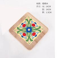 Wood Tiles Pot Mat Anti-scalding Plate Mat Drink Coasters Wooden Placemat for Hot Tea Pots Insulated Non-slip Cup Mat Home Decor as pic
