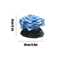 Aquarium Cave Shell Habitat Cave Fake Shelter Decoration For Saltwater Freshwater Terrarium Corner Tanks School Bedroom Living mėlyna