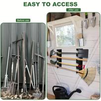 Wall Mount Shed Organizer With Large Storage Space Heavy Duty Garage Tool Garden Supplies Holder For Shovels And Rakes China Mainland gray