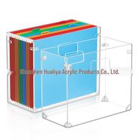 Transparent Acrylic File Box: Detachable Organizer for Documents, Clothing, and Sundries 32x14x24 cm skaidri