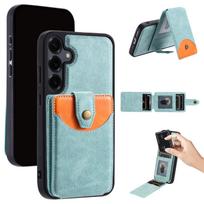 2 viename Nuimamas magnetinis kortelių dėklas-piniginė Odinis dėklas Samsung Galaxy S25 Ultra S24 Plus S23 A16 A36 A56 Vertikalus dangtelis Galaxy S22 5G