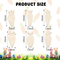 Unfinished Wooden Carrot Shape for Easter DIY Home Decoration