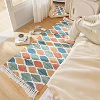 Bedside Carpet Bedroom Full Room Rectangular Household Woven Blanket Bedside Rug 60x90cm white
