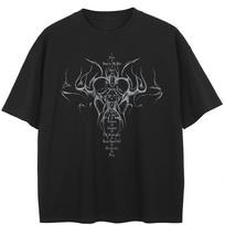 Streetwear specialūs Grafiniai Juodi Marškinėliai Medvilniniai Unisex Viršutiniai Marškinėliai Vasariniai Trumpomis Rankovėmis Marškinėliai 3XL juoda