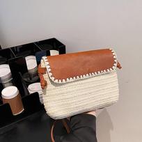 Nauja Prancūziško Vintažinio Šiaudinio Austo Krepšio Paprasta Ir Madinga Peties Rankinė Austa Rankinė Rudens Vakarų Stiliaus Laisvalaikio Crossbody Krepšys CLE 25x6x18cm smėlis