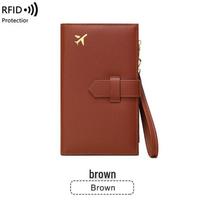 RFID Anti-Magnetic Passport Holder & ID Wallet with Zipper for Women ruda