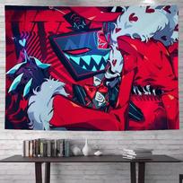 Anime Vox Tapestry H Hazbin H Hotel TV Head Devil Printing Tapestry Teen Boy Room Dormitory Game Room Decoration 74x94cm(29x37in)
