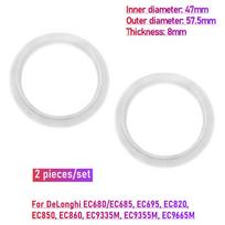 2 vnt. silikoniniai sandarinimo žiedai tarpinės Delonghi EC680 EC685 EC695 EC820 EC850 EC860 EC9335M EC9355M EC9665M espreso kavos aparatams 57.5mm x 47mm x 8mm