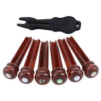 Pure Cocobolo Wood Acoustic Guitar Bridge Pins Abalone Pearl Dot Inlay Durable Guitar String Nails