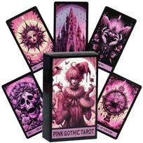 Pink Gothic Themed 10.3x6cm Tarot Cards 78 Pcs Board Game