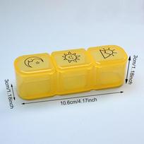 Savaitinis 21/3 skyrių tablečių dėžutė vaistų organizatorius juodas plastikinis laikymo dėžutės konteineris nešiojamas tablečių dėklas