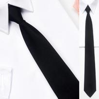 Black Simple Clip on Tie Security Tie Doorman Steward Matte Funeral Tie for Men Women Students juoda