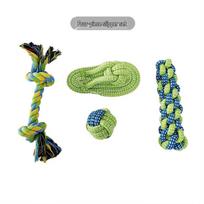 Pet Dog Interactive Teething Toys: Carrot & Ball Bite-Resistant Cotton Rope Set