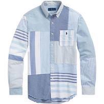 Polo Ralph Lauren SS22 Klasikiniai Oxfordo audinio marškiniai su linksmais dryželiais Vyriški marškiniai Mėlyni MNPOWOV16821970-999 XL white