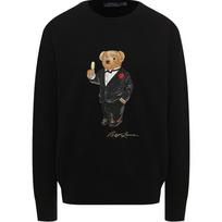 Polo Ralph Lauren Bear Graphic Crewneck Long Sleeve Sweatshirt Women Sweatshirt Black 211782886-001 XS