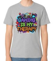 Gaming Is My Therapy T-Shirt Retro Gamer Funny Quote Unisex Tee M