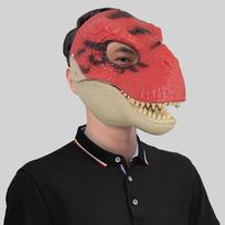 Naminio šuns galvos apdangalas Dinozauro kaukė 3D Dinozauro kaukė Realistiška Raptoriaus dinozauro judančio žandikaulio dinozauro kaukė A3
