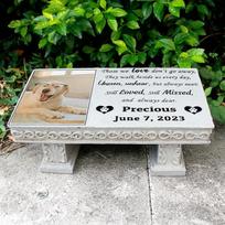 Personalized Bench Pet Memorial Garden Stone Plaque with Colorful Photo (as the picture,One Size)