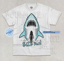 Bite Me T-Shirt Funny Shark Lover Ocean Sea Predator Animal Graphic Unisex Shirt S