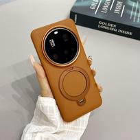 For Xiaomi 15 Ultra 14 Ultra Leather Brown with Stand Skin Feel Drop Resistant Anti-Fingerprint Phone Case For Xiiaomi 14 Ultra