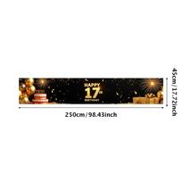 17th Birthday Party Backdrop Banner Red and Black Balloon Happy Birthday Photography Background Props Decorations Supplies