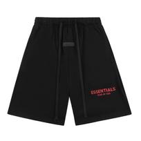Fear Of God Essentials Raudonos raidės Spausdinimo Džemperiniai Šortai Unisex Laisvi Medvilniniai Raišteliu Elastingas Juosmuo Laisvalaikio Sportiniai Šortai S