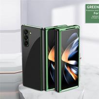 Folding Ultra-thin Plating Clear Glass Phone Cover For Samsung Galaxy Z Fold 5 5G Hard Shockproof Protective Case Coque Fundas For Z Fold 5