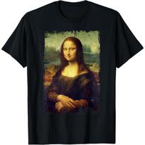 Mona Lisa by Leonardo da Vinci Famous Painting T-Shirt S juoda