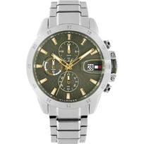 Tommy Hilfiger Jameson Green Dial Stainless Steel Silver Strap Men's Quartz Watch 1792197 žalia