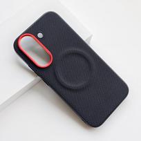 Business Solid Color Techwoven Fabric Magnetic Case for Poco X8 Pro Max Redmi Turbo 5 Max Slim for Magsafe Wireless Charge Cover POCO X8 PRO mėlyna