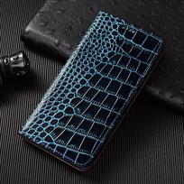 Krokodilo tikros odos atverčiamas dėklas, skirtas Samsung Galaxy A04 A14 A24 A34 A54 A05 A15 A25 A35 A55 A06 A16 A26 A36 A56 Dangteliai A04 mėlyna