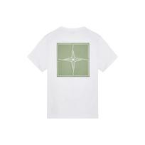 Stone Island Letter Print Crew Neck Short Sleeve T-Shirt Men Tops White 78152NS81-V0001 XL
