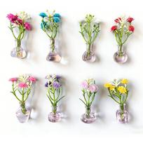 8/10 vnt. Modernus mini stiklinis vazoje magnetukas Kūrybingi šaldytuvo magnetukai Vaza Augalų mylėtojams 8Pcs/Set