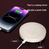 Smart UV Foldable LED Makeup Mirror with Sun Protection balta