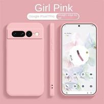 For Google Pixel 8A Case Pixel 10 Pro 7A 9 Cover Liquid Silicone TPU Soft Solid Color For Google Pixel 8 Shockproof Back Cases Pixel 7A rožinė