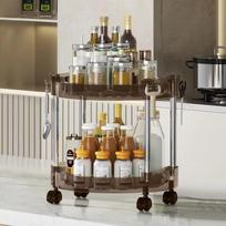 Multi-layer Floor-Standing Storage Cart for Living Room, Dorm, Snacks Round rotating storage rack