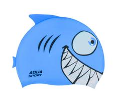 Aqua-Sport Czepek Junior Silikonowy Shark Blue-White As8680 17,5X21Cm 40G