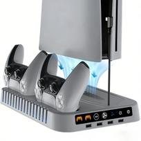 Multi-function Cooling & Charging Dock  for PS5/PS5 Slim/PS5Pro with Fan&Lights,Fast Charging Base