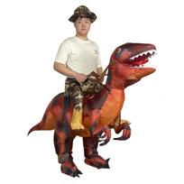 Inflatable Dinosaur Costume: Ride-On Velociraptor & T-Rex for Halloween One Size